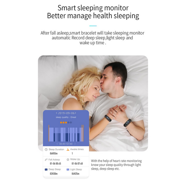Montre connectée 2en1 écouteur bluetooth intégré moniteur de sommeil